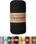 4mm Polyester Braided Macrame Cord Rope 140Yards /426Feet Macrame Supplies by Likeecords