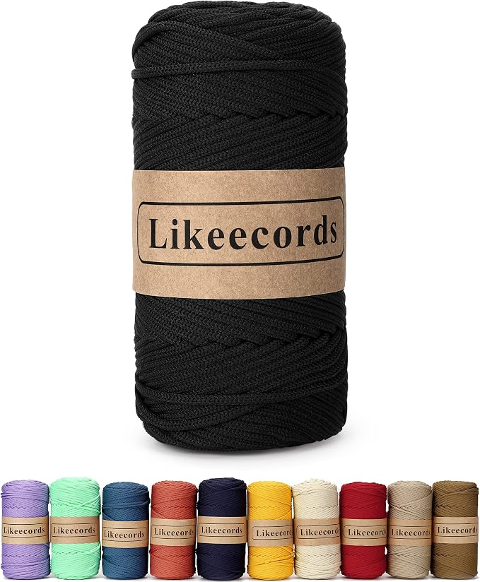 4mm Polyester Braided Macrame Cord Rope 140Yards /426Feet Macrame Supplies by Likeecords