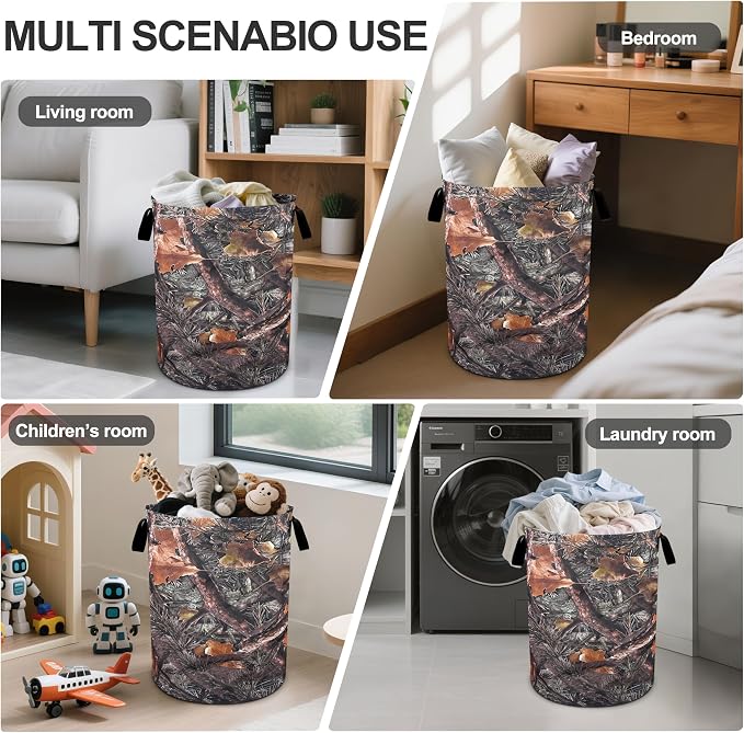 Camo Camouflage Laundry Basket Foldable Oxford Cloth Tote Bag Laundry Hamper - Image 5