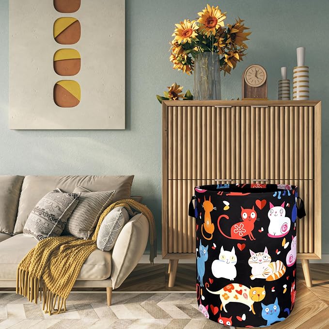 Cute Cats Laundry Hamper Colorful Animal Cat Laundry Basket - Image 7