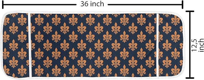 Ambesonne Fleur De Lis Microwave Oven Cover, Victorian Floral Pattern of Orange - Image 2