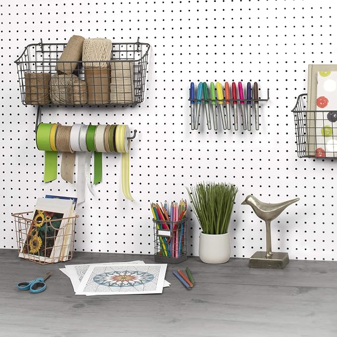 Spectrum Diversified Pegboard/Wall Mount Basket and Paper Towel Holder - Image 2