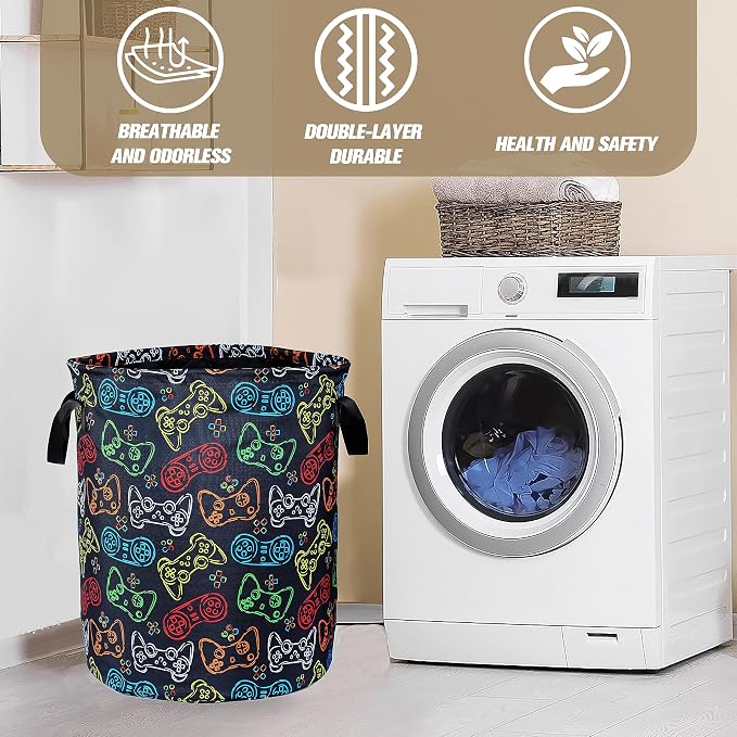 Color Game Machine Laundry Basket Funny Foldable Waterproof Oxford Cloth Tote - Image 8
