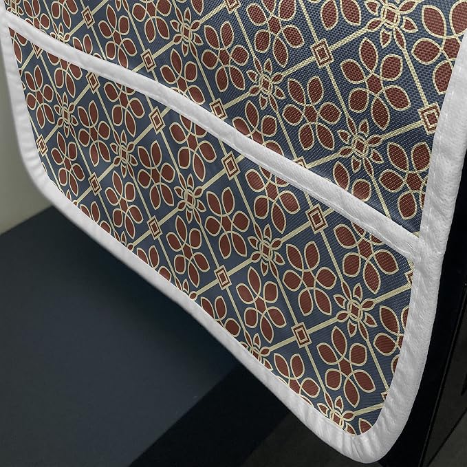 Ambesonne Eastern Microwave Oven Cover, Oriental Cultural Motif Swirled Curved - Image 3
