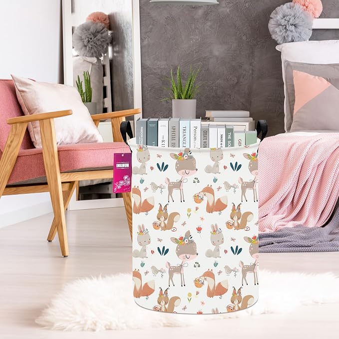 Laundry Hamper Large Canvas Fabric Lightweight Storage Basket/Toy - Image 5