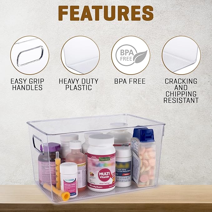 Clear Plastic Storage Bins, Pantry Organizers and Storage or Kitchen - Image 5