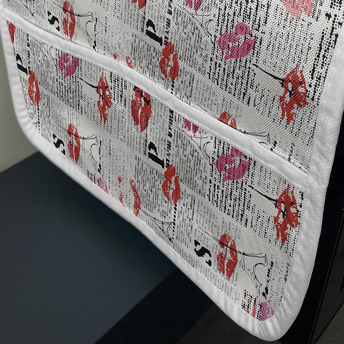 Ambesonne Paris Microwave Oven Cover, Eifel Tower Sketches and Lipstick Kises - Image 3