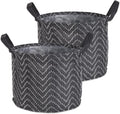 DII Collapsible Waterproof Chevron Laundry Bins, Small Round, 2 Piece by DII