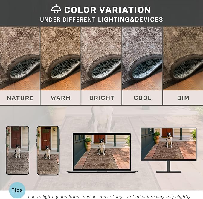 Boho Brown Living Room Rug 7x9 - Image 3