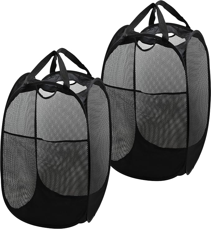 Simple Houseware Mesh Pop-Up Laundry Hamper Basket - Image 2