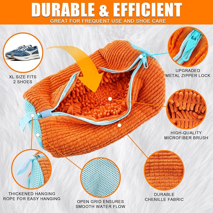 Shoe Washing Machine Bag, 2 Pack – Reusable, Fits All Shoe Types, 360° Deep - Image 2