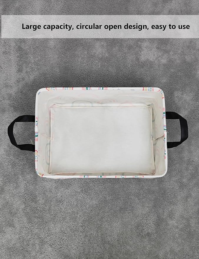 QUEENLALA Rectangular Laundry Hamper/Foldable Nursery Laundry Basket - Image 5