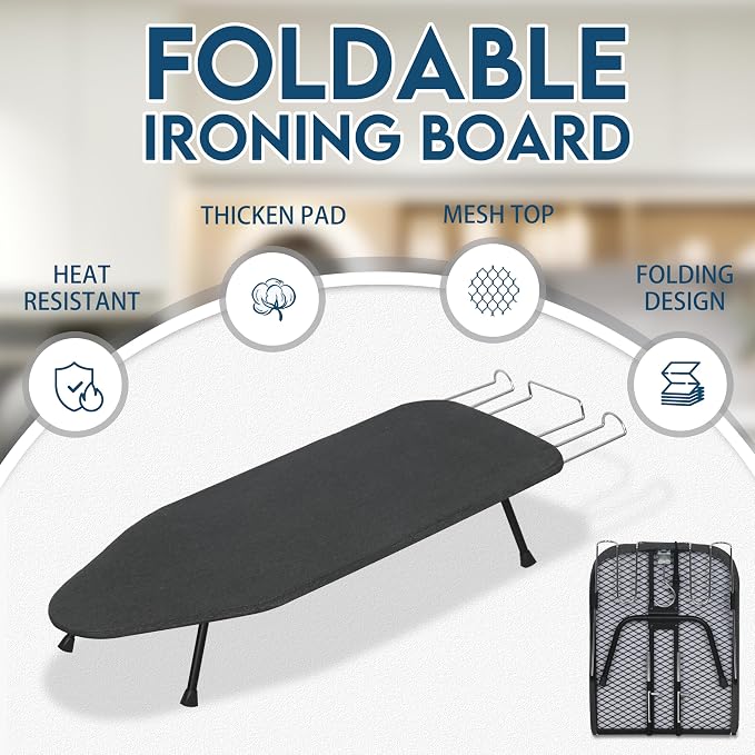 LOFTEY Small Tabletop Ironing Board, Foldable Compact Ironing Board - Image 3