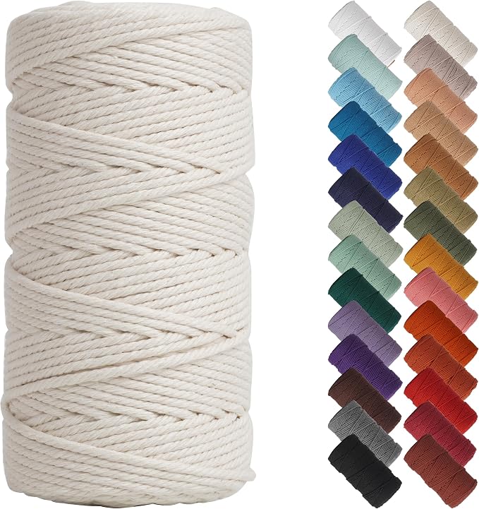 NOANTA Natural Macrame Cord 3mm x 220Yards, Cotton Cord by NOANTA