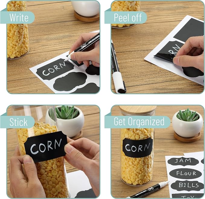 Mr. Pen- Chalkboard Labels, 1 White Chalk Marker and Small Towel - Image 4