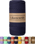 4mm Polyester Braided Macrame Cord 140Yards /426Feet, Elastic Yarn by Likeecords