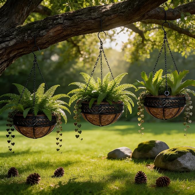LX7 3-Pack Hanging & Wall-Mounted Plant Baskets - Image 5