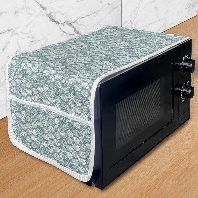 Ambesonne Geometric Microwave Oven Cover, Different Type of Oval Doodle Round by Ambesonne
