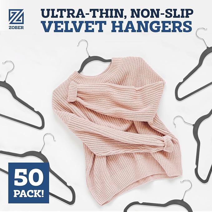 Zober Velvet Hangers 50 Pack - Image 2