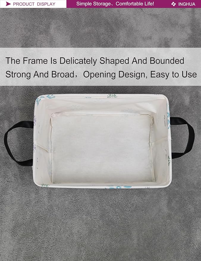 Rectangular Storage Basket Fabric Organizer Bin - Image 8