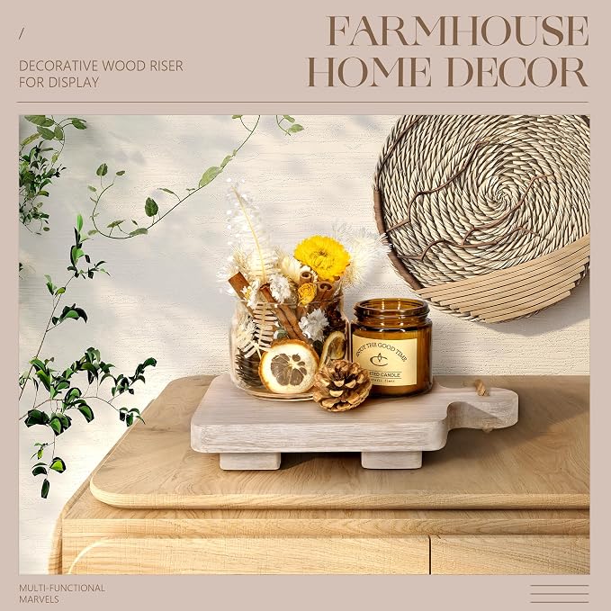 EOSAHR Rustic Wood Riser for Kitchen and Bathroom Farmhouse Decor : Decorative - Image 2