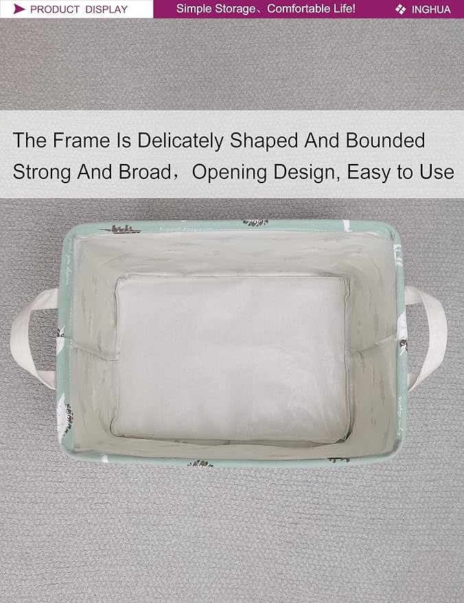 Rectangular Storage Basket Fabric Organizer Bin - Image 7