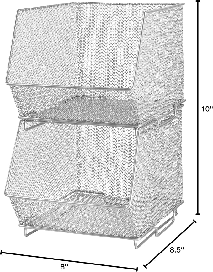 YBM Home Mesh Stacking Bin Storage Containers - Image 8