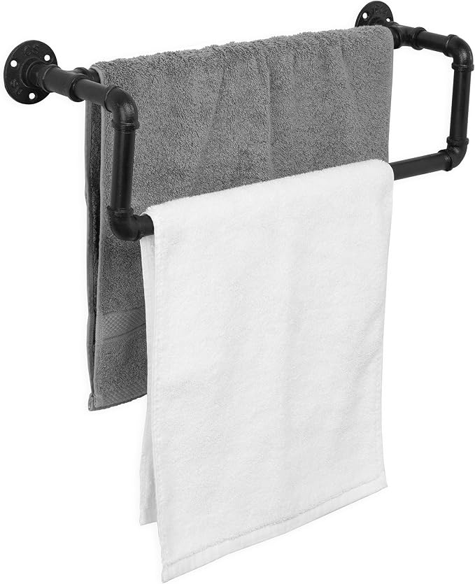 MyGift Double Industrial Pipe Towel Bar by MyGiftHome