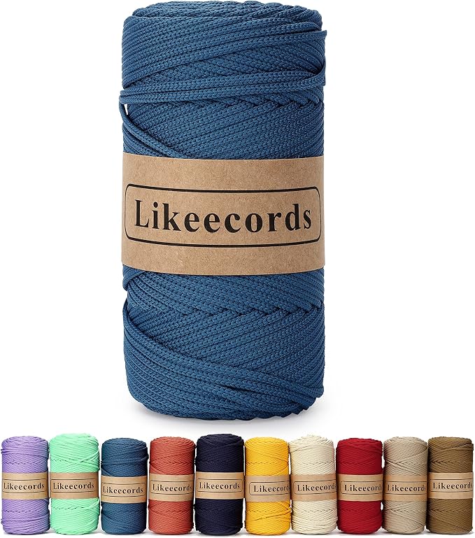 4mm Polyester Braided Macrame Cord 140Yard /426Feet, Elastic Yarn by Likeecords