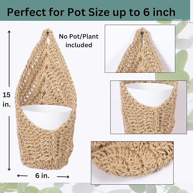 2 Pack 6 inch Hanging Orchid Basket, Hanging Orchid Planter | Macrame Wall - Image 3