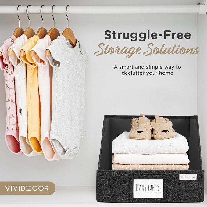 Trapezoid Closet Bins for Shelves – 12x12x10 Fabric Storage Baskets, - Image 8
