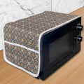 Ambesonne Eastern Microwave Oven Cover, Oriental Cultural Motif Swirled Curved by Ambesonne