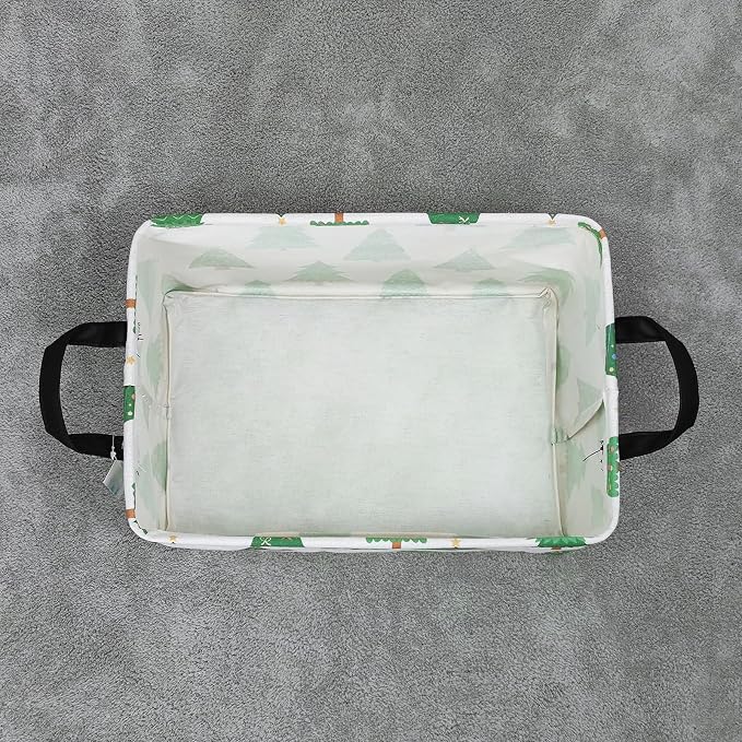 LANGYASHAN Rectangular Storage Bin Collapse Canvas Fabric Cartoon Storage Basket - Image 7