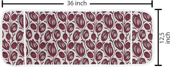 Lunarable Flower Microwave Oven Cover, Hand Drawn Creative Tulip Composition - Image 2