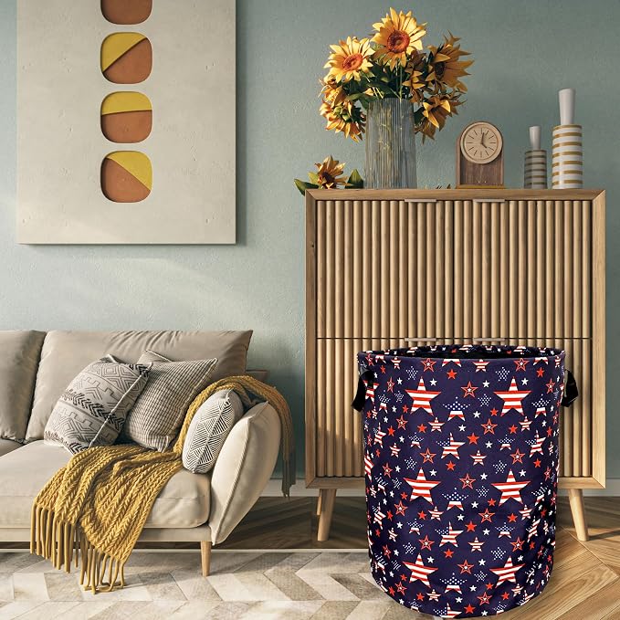American Flag Laundry Basket Foldable - Image 4