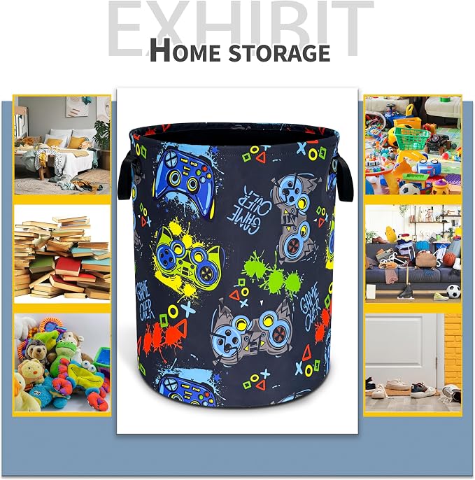 Game Laundry Basket Gamer Game Controller Foldable Waterproof Oxford Cloth - Image 5