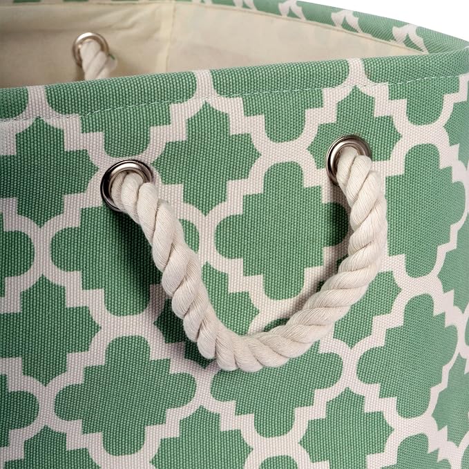 DII Polyester Container with Handles, Lattice Storage Bin, Bright Green - Image 2