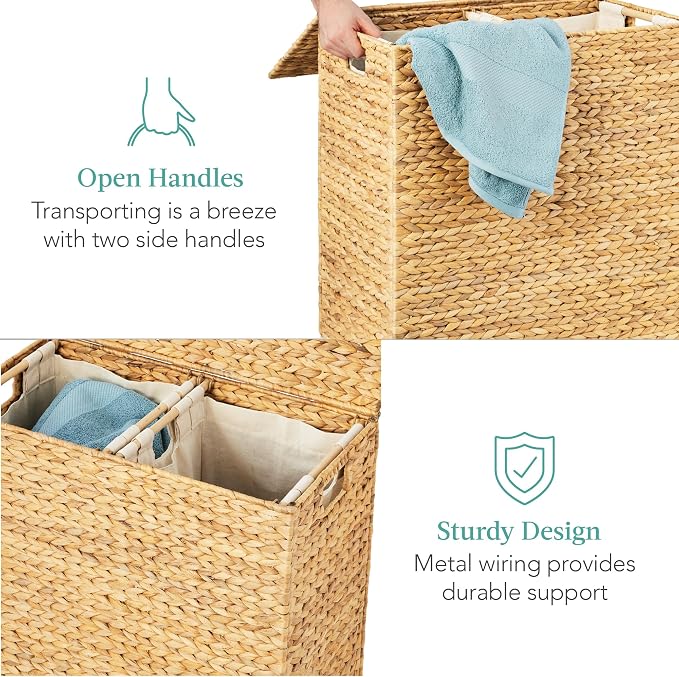 Best Choice Products Large Double Laundry Hamper - Image 4