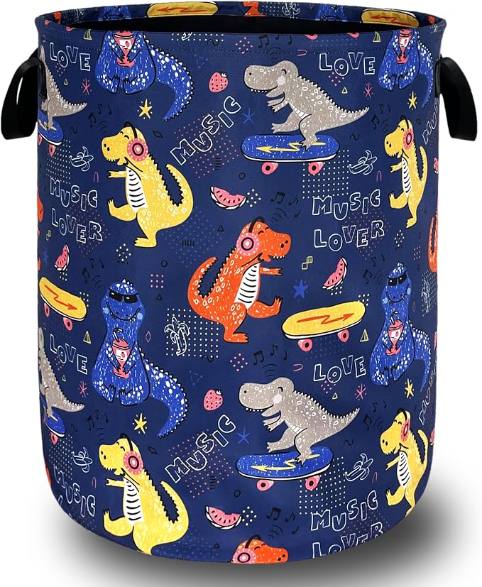 Funny Dinosaur Laundry Basket Foldable Oxford Cloth Colorful Laundry Hamper by SELIONLIKN