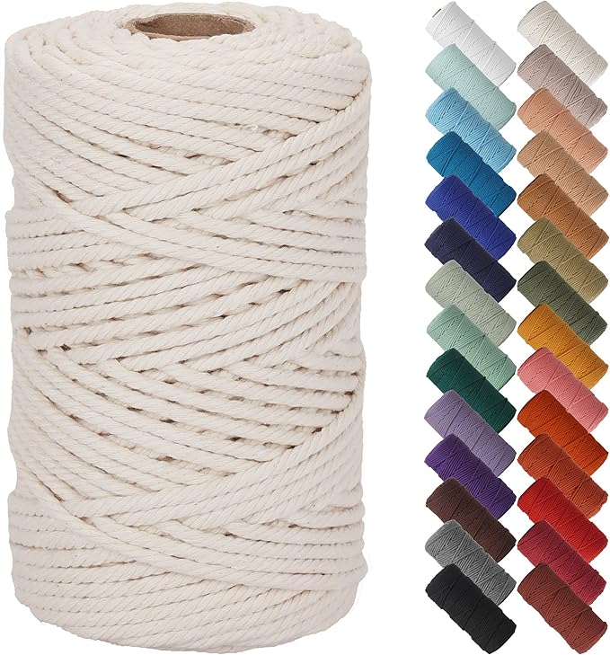 NOANTA Natural Macrame Cord 5mm x 109Yards, Cotton Cord by NOANTA