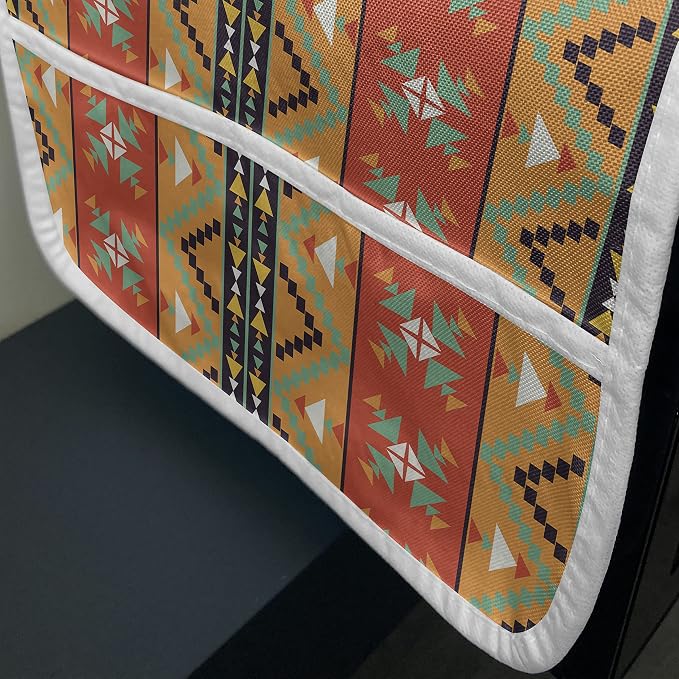 Ambesonne Abstract Microwave Oven Cover, Colorful Geometric Pattern of Bohemian - Image 3