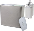150L laundry hamper with lid, Large-sized Laundry Baskets, Portable 2 Dividers by Unknown