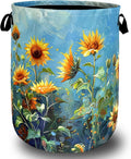 Watercolor Sunflower Laundry Basket Flowers Funny Laundry Hamper Foldable by SELIONLIKN