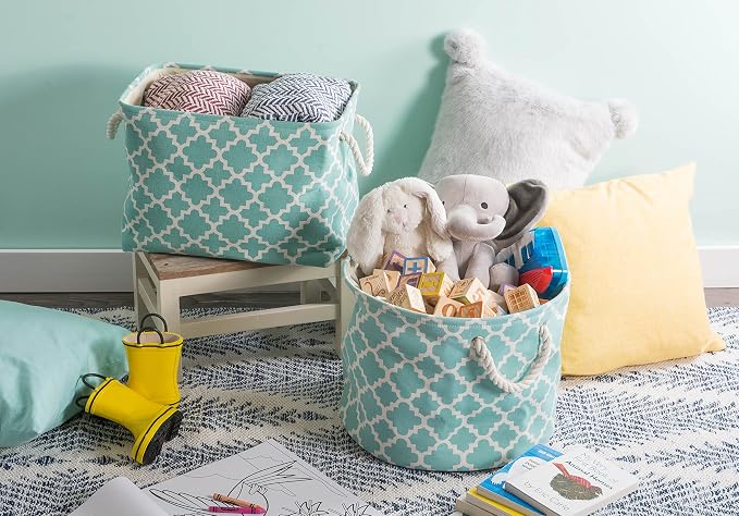 DII Polyester Container with Handles, Lattice Storage Bin - Image 5