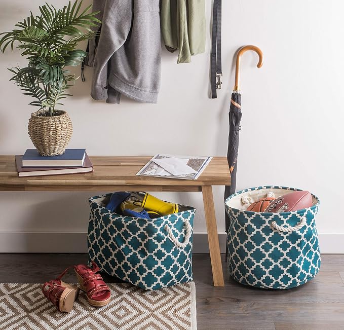 DII Polyester Container with Handles, Lattice Storage Bin - Image 4