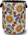 Colorful Hippie Peace Flowers Laundry Basket Foldable by SELIONLIKN