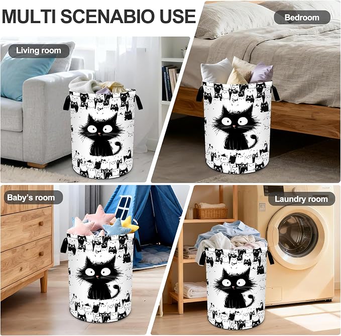 Cat Laundry Basket Storage Bin Foldable Laundry Hamper Clothes Storage Bucket - Image 6