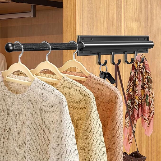 12 Inch Valet Rod for Closet Pull Out Clothes Hanger by Unknown