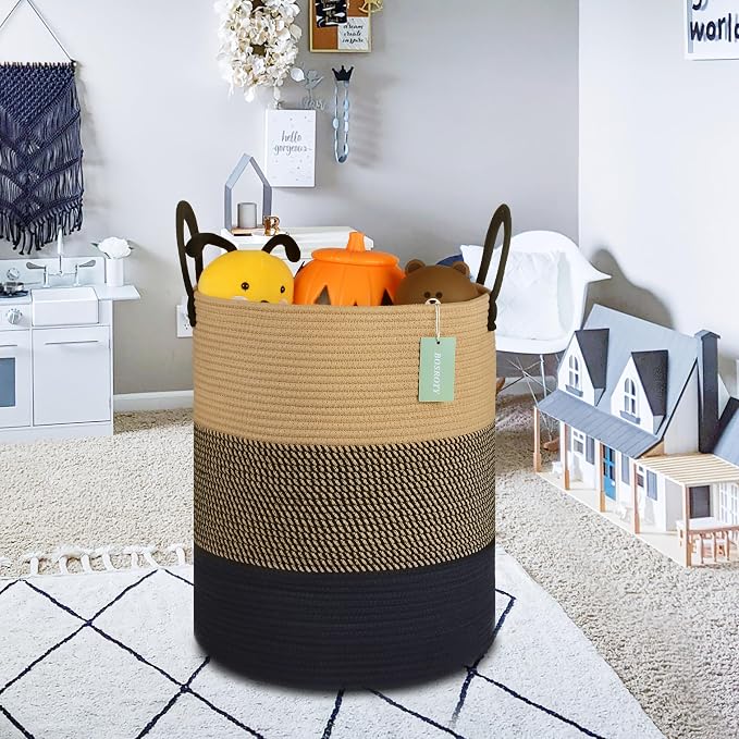 Large Blanket Basket, Tall Laundry Basket 65L, Nursery Hamper - Image 4