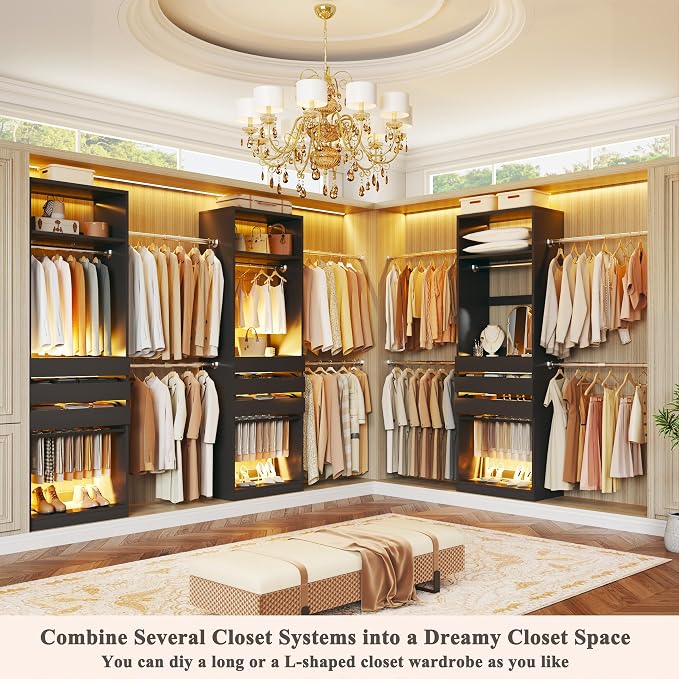 Closet System Set of 2, 5.7-10.4FT Closet Organizer System - Image 2
